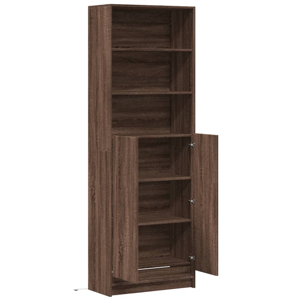 Garderobe Med Led Brun Eik 69X32,5X200 Cm Konstruert Tre