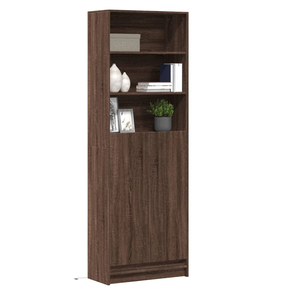 Garderobe Med Led Brun Eik 69X32,5X200 Cm Konstruert Tre