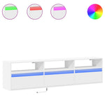 Vegghengt Tv-Benk Med Led Hvit 180X31X45 Cm