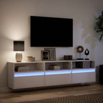 Vegghengt Tv-Benk Med Led Hvit 180X31X45 Cm