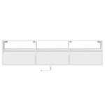 Vegghengt Tv-Benk Med Led Hvit 180X31X45 Cm