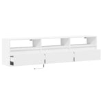 Vegghengt Tv-Benk Med Led Hvit 180X31X45 Cm