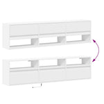 Vegghengt Tv-Benk Med Led Hvit 180X31X45 Cm