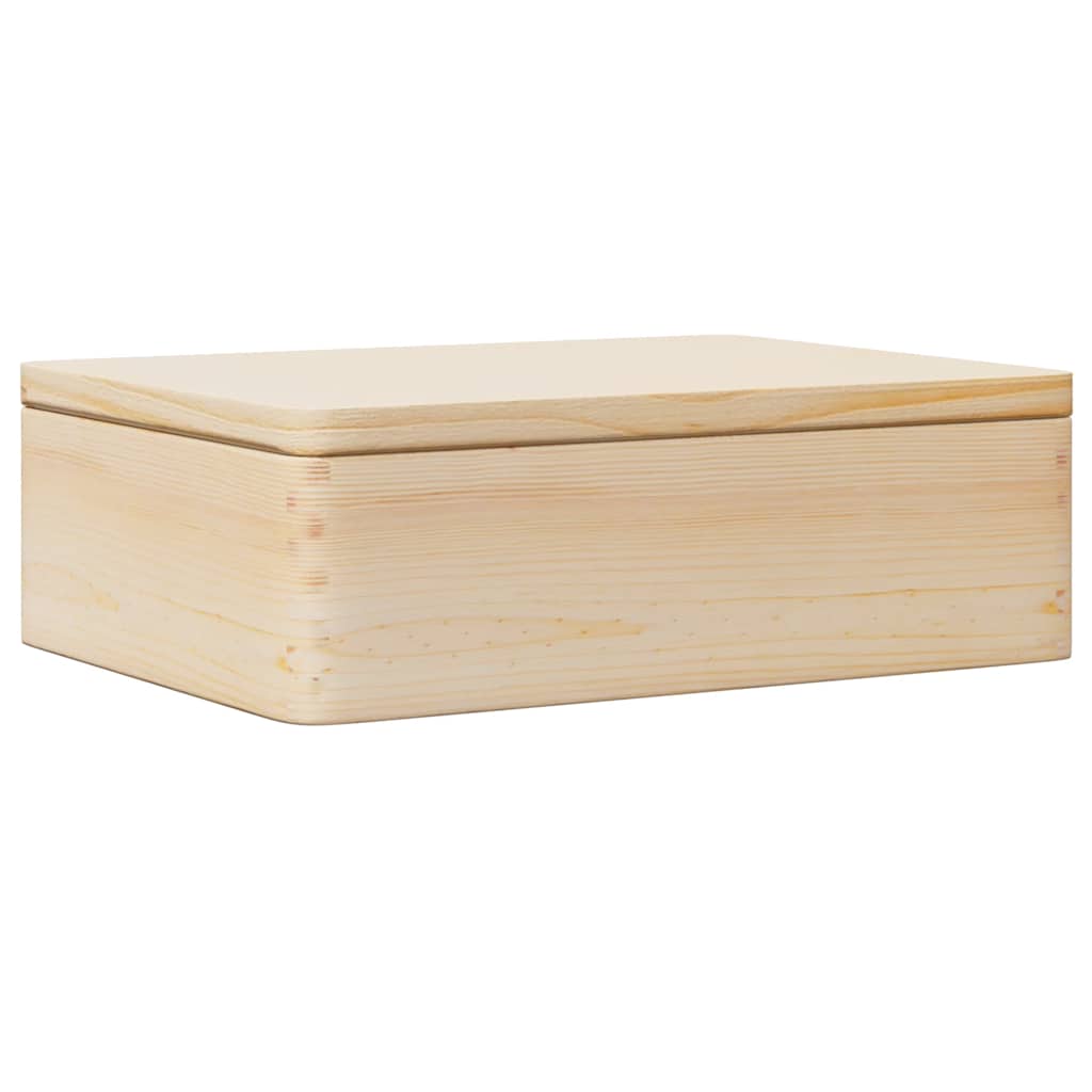 Trekasse Med Lokk 40X30X13 Cm Heltre Furu