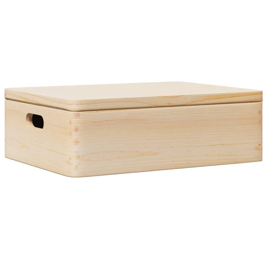 Trekasse Med Lokk Og Håndtak 40X30X13 Cm Heltre Furu