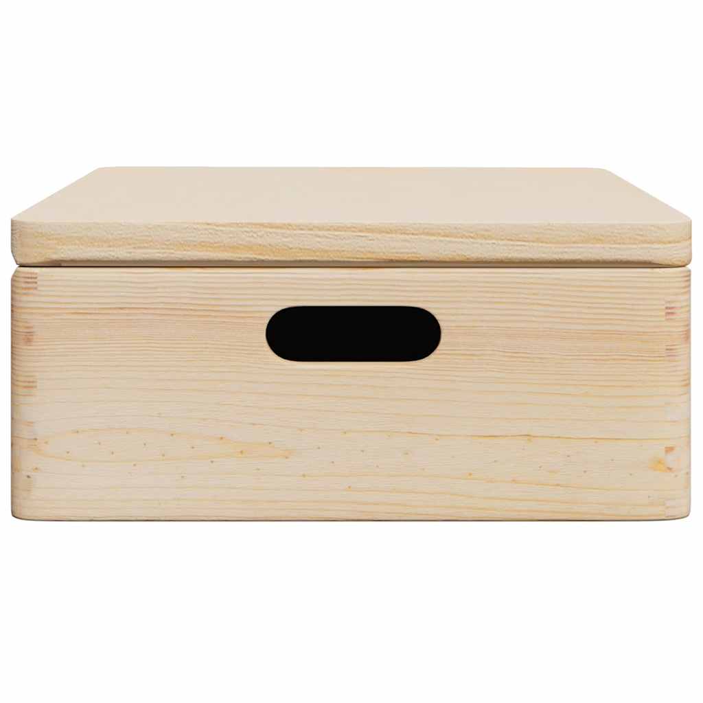 Trekasse Med Lokk Og Håndtak 40X30X13 Cm Heltre Furu