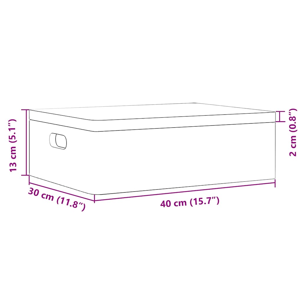 Trekasse Med Lokk Og Håndtak 40X30X13 Cm Heltre Furu