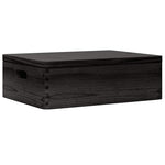 Trekasse Med Lokk Og Håndtak Svart 40X30X13Cm Heltre Furu
