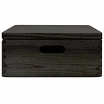 Trekasse Med Lokk Og Håndtak Svart 40X30X13Cm Heltre Furu