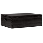 Trekasse Med Lokk Og Håndtak Svart 40X30X13Cm Heltre Furu