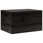 Trekasse Med Lokk Og Håndtak Svart 40X30X23Cm Heltre Furu