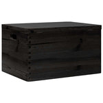 Trekasse Med Lokk Og Håndtak Svart 40X30X23Cm Heltre Furu