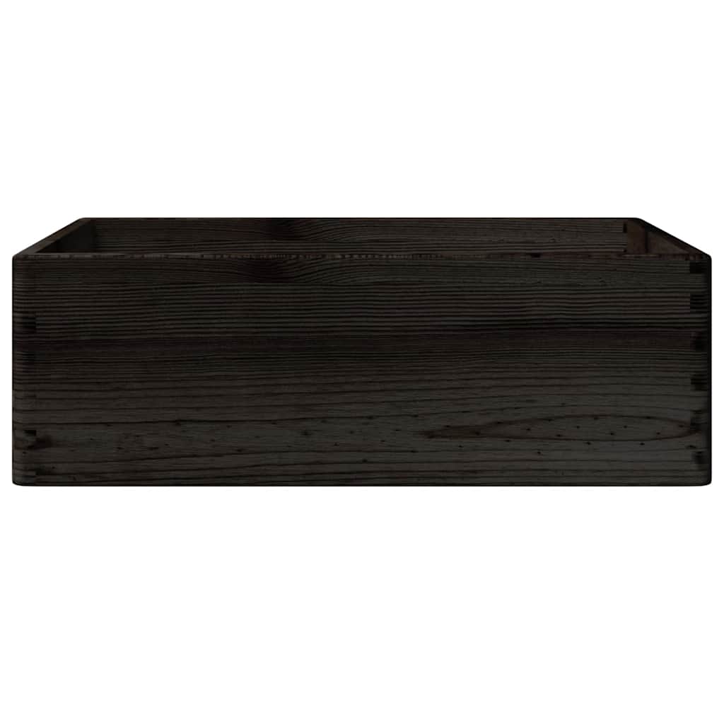 Trekasse Med Håndtak Svart 40X30X13 Cm Heltre Furu