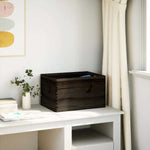 Trekasse Med Håndtak Svart 40X30X23 Cm Heltre Furu