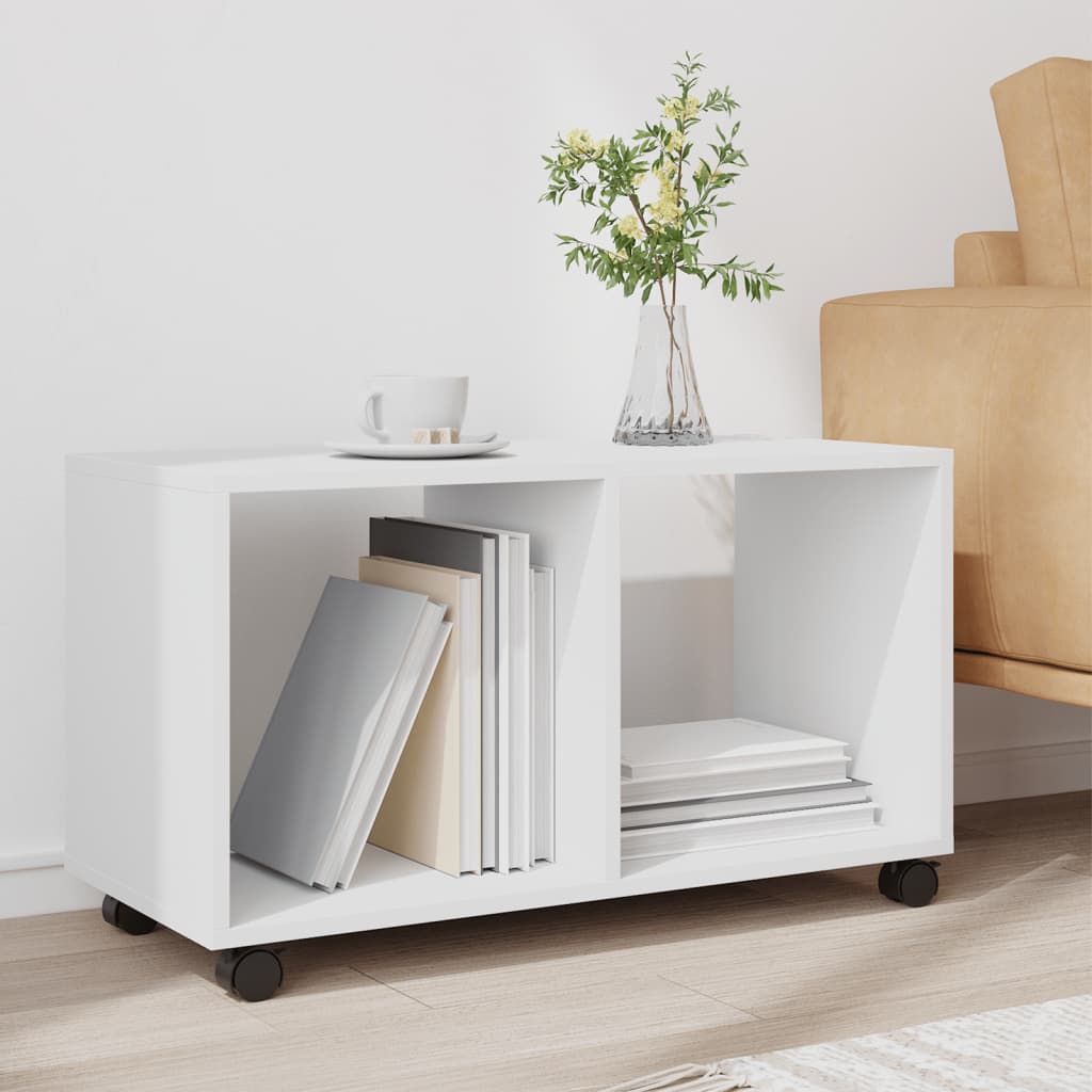 Rulleskap Hvit 72X33X42,5 Cm Konstruert Tre