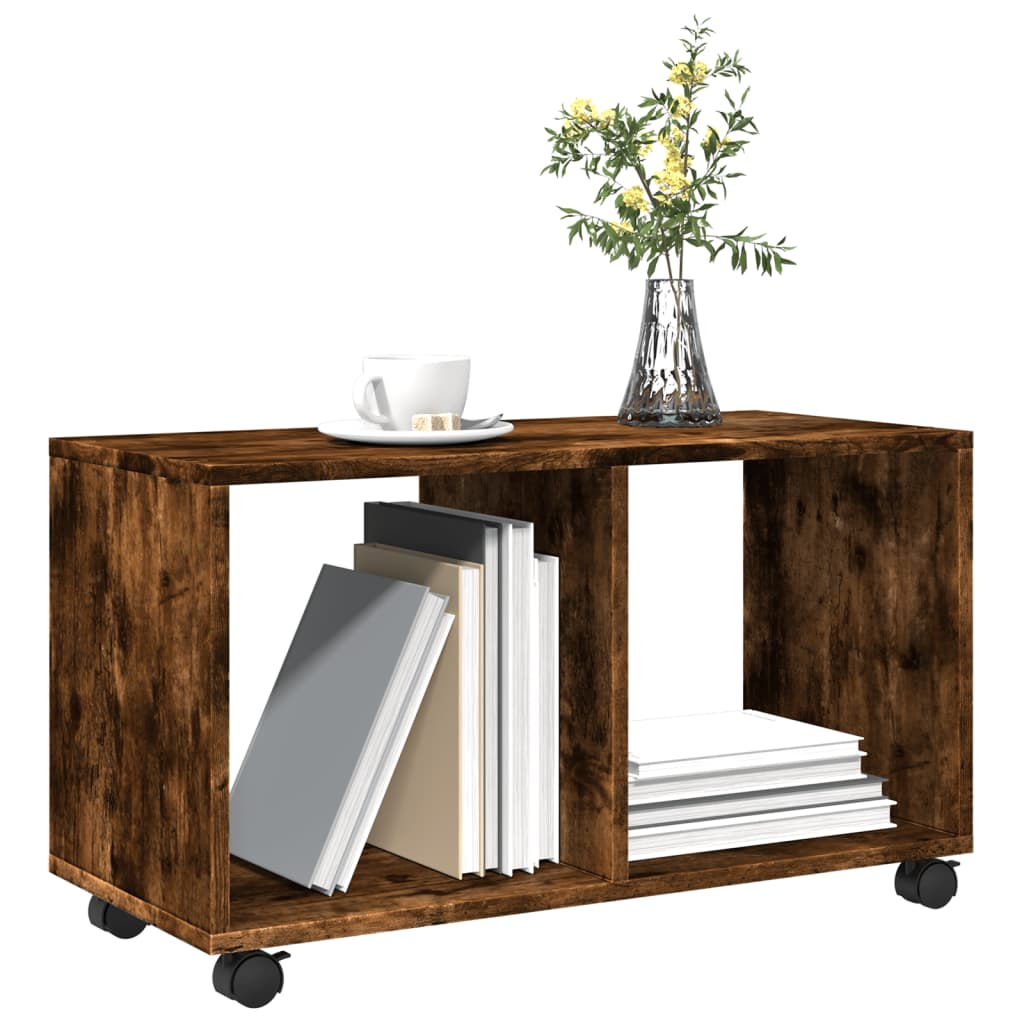 Rulleskap Røkt Eik 72X33X42,5 Cm Konstruert Tre