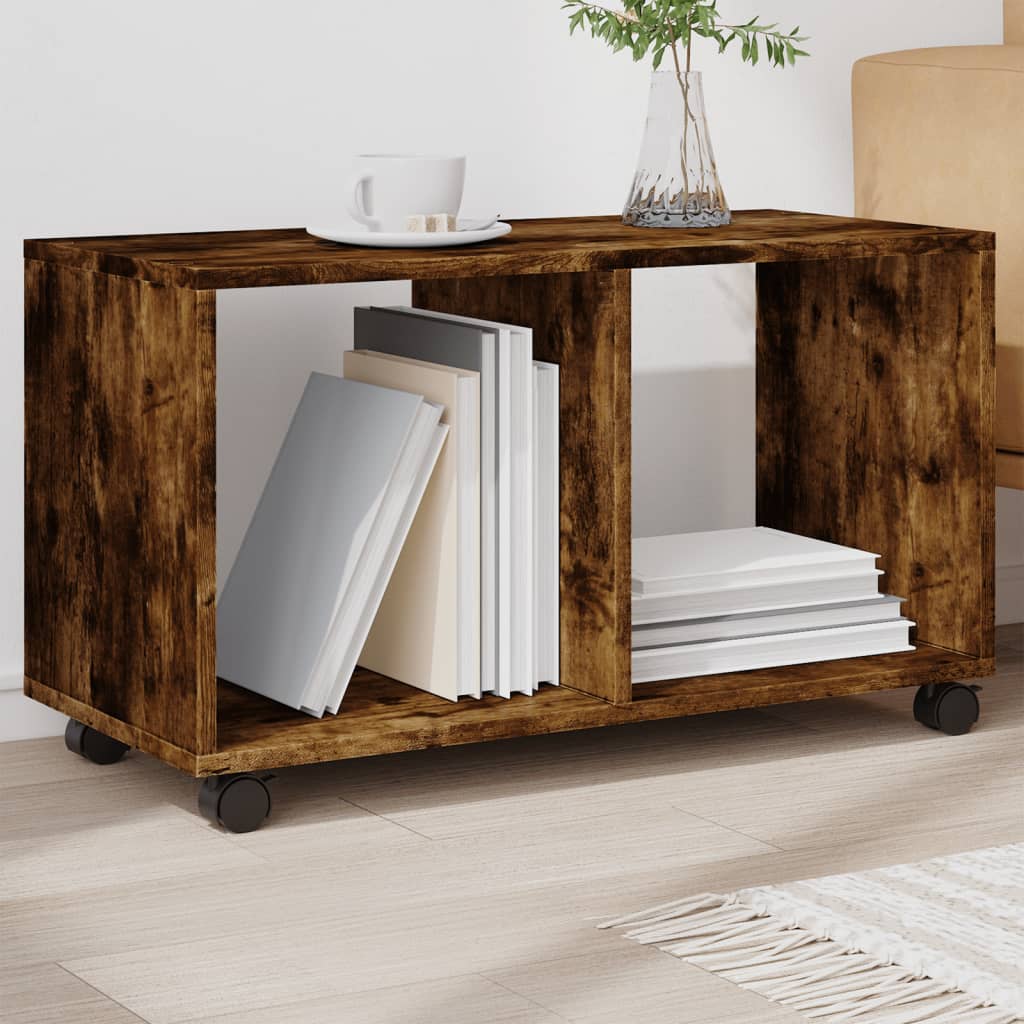 Rulleskap Røkt Eik 72X33X42,5 Cm Konstruert Tre