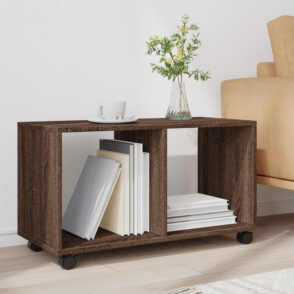 Rulleskap Brun Eik 72X33X42,5 Cm Konstruert Tre