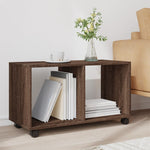 Rulleskap Brun Eik 72X33X42,5 Cm Konstruert Tre