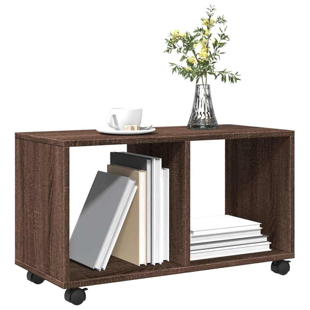 Rulleskap Brun Eik 72X33X42,5 Cm Konstruert Tre