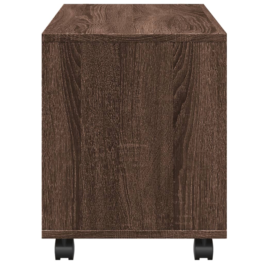 Rulleskap Brun Eik 72X33X42,5 Cm Konstruert Tre