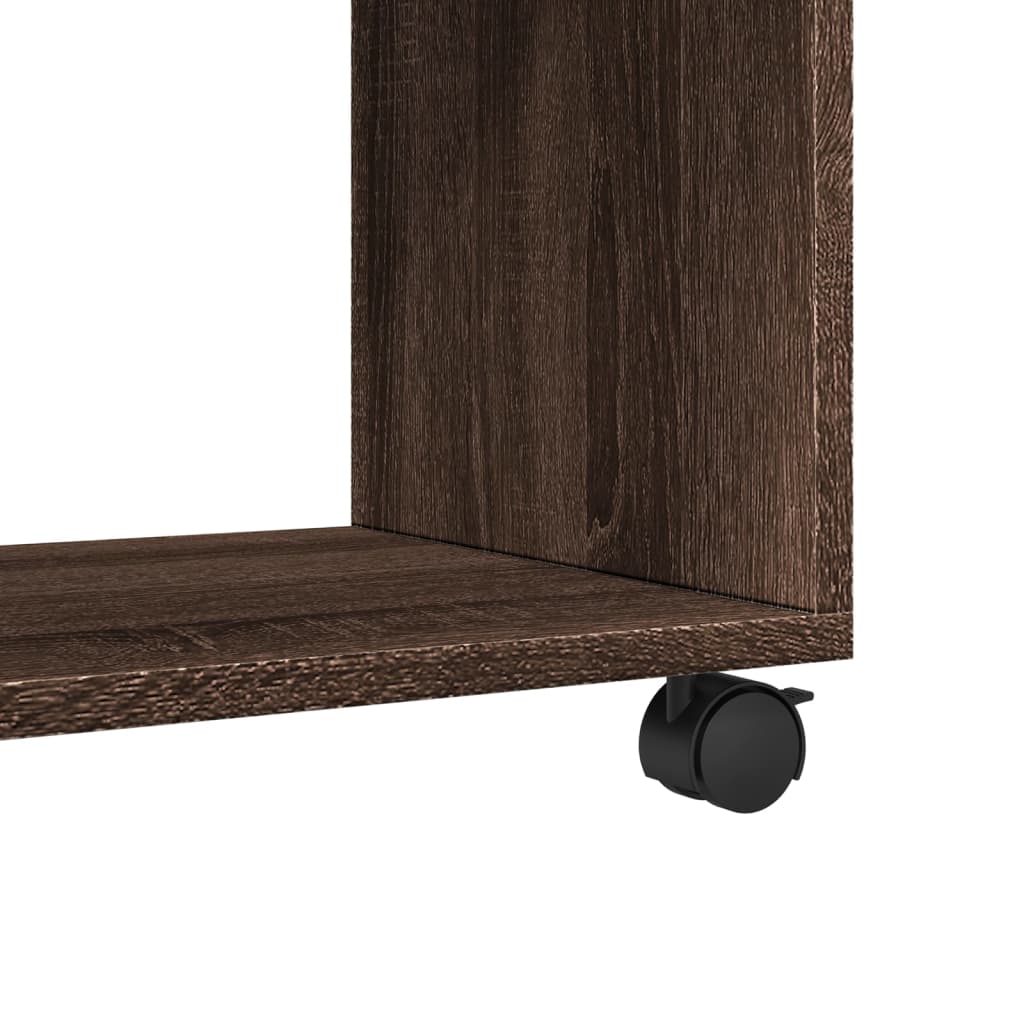 Rulleskap Brun Eik 72X33X42,5 Cm Konstruert Tre