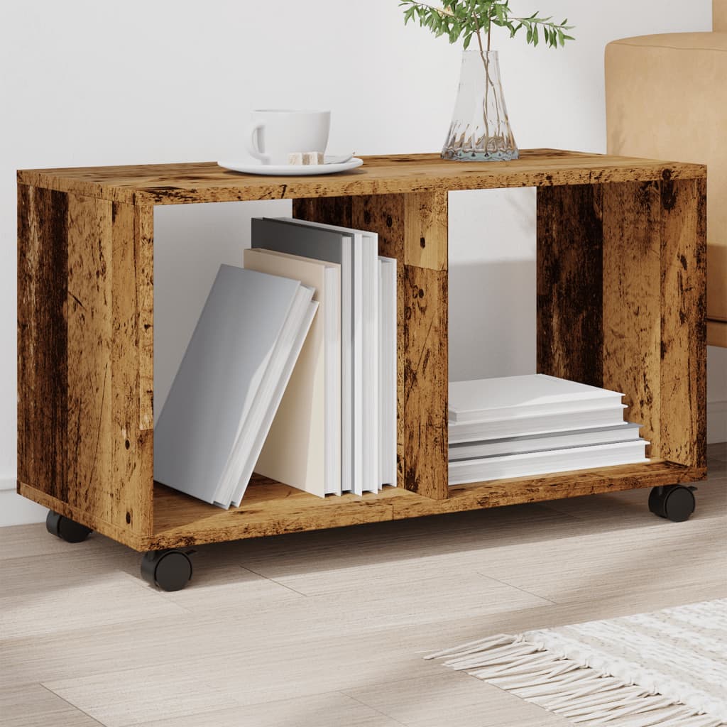 Rulleskap Gammelt Tre 72X33X42,5 Cm Konstruert Tre