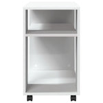 Sidebord Med Hjul Hvit 70X35X60 Cm Konstruert Tre