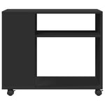 Sidebord Med Hjul Svart 70X35X60 Cm Konstruert Tre