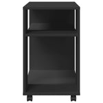 Sidebord Med Hjul Svart 70X35X60 Cm Konstruert Tre