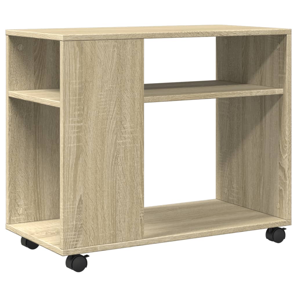 Sidebord Med Hjul Sonoma Eik 70X35X60 Cm Konstruert Tre