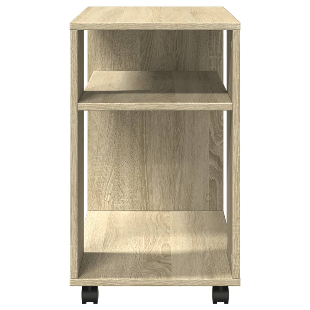 Sidebord Med Hjul Sonoma Eik 70X35X60 Cm Konstruert Tre