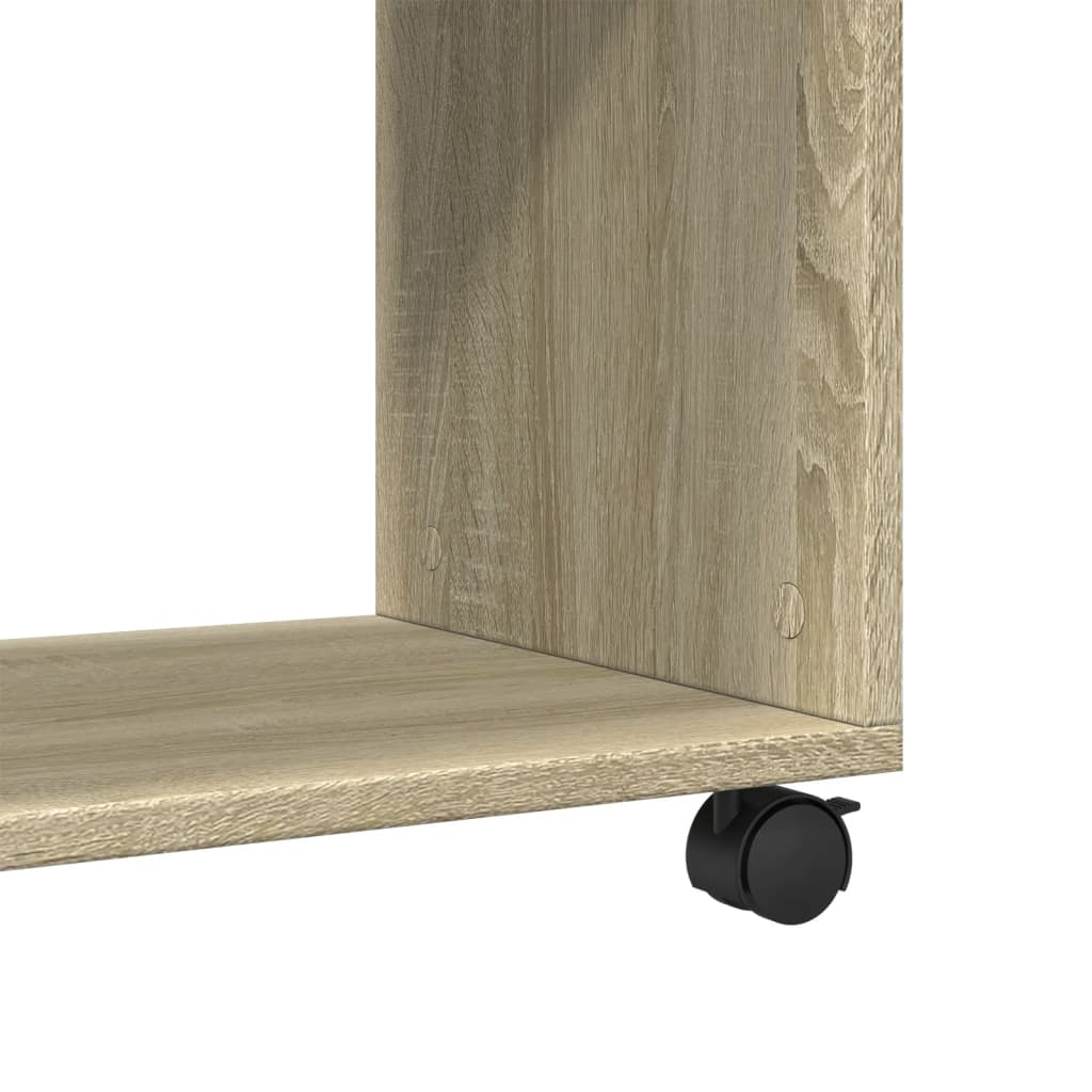 Sidebord Med Hjul Sonoma Eik 70X35X60 Cm Konstruert Tre
