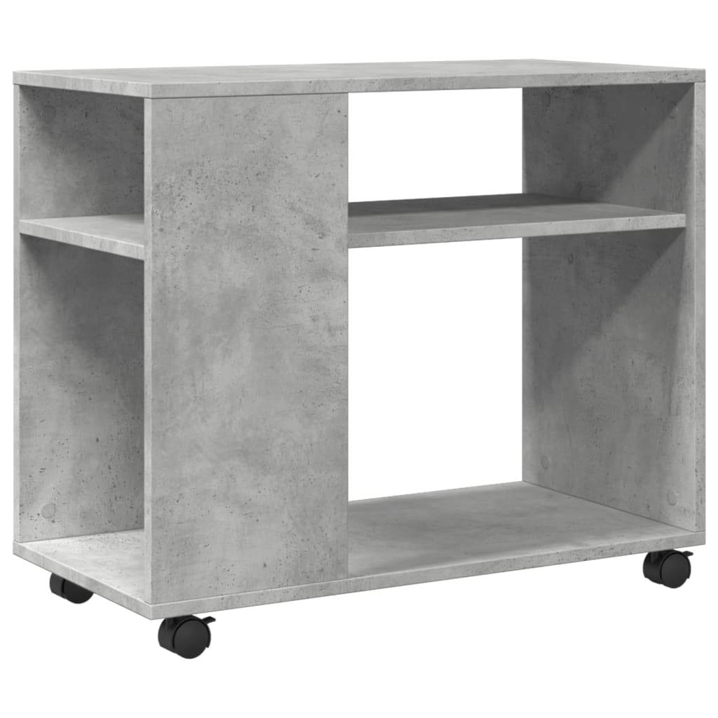 Sidebord Med Hjul Betonggrå 70X35X60 Cm Konstruert Tre