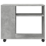 Sidebord Med Hjul Betonggrå 70X35X60 Cm Konstruert Tre