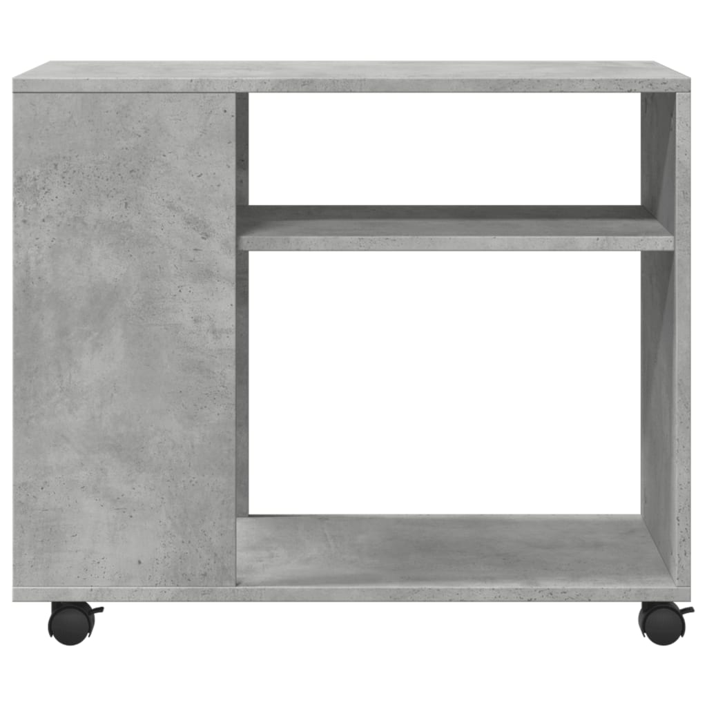 Sidebord Med Hjul Betonggrå 70X35X60 Cm Konstruert Tre