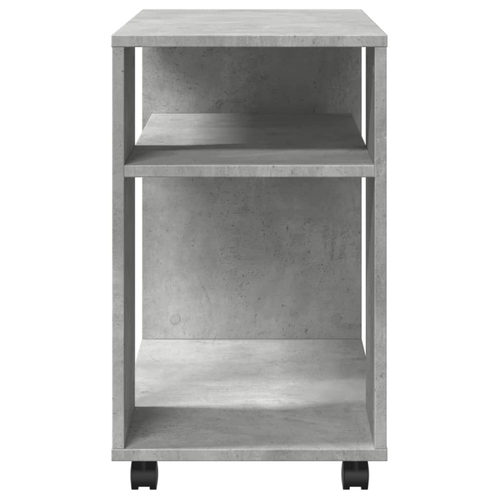 Sidebord Med Hjul Betonggrå 70X35X60 Cm Konstruert Tre
