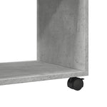 Sidebord Med Hjul Betonggrå 70X35X60 Cm Konstruert Tre