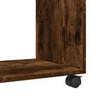 Sidebord Med Hjul Røkt Eik 70X35X60 Cm Konstruert Tre