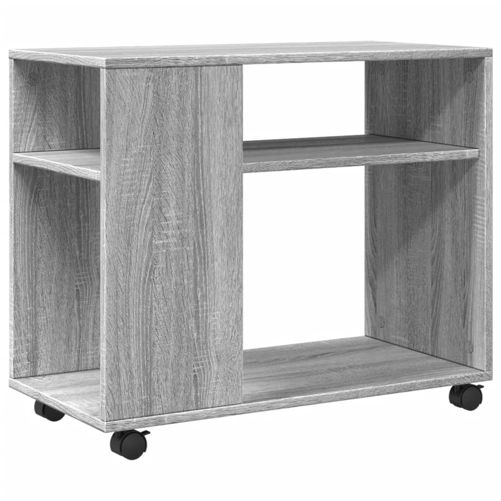 Sidebord Med Hjul Grå Sonoma 70X35X60 Cm Konstruert Tre