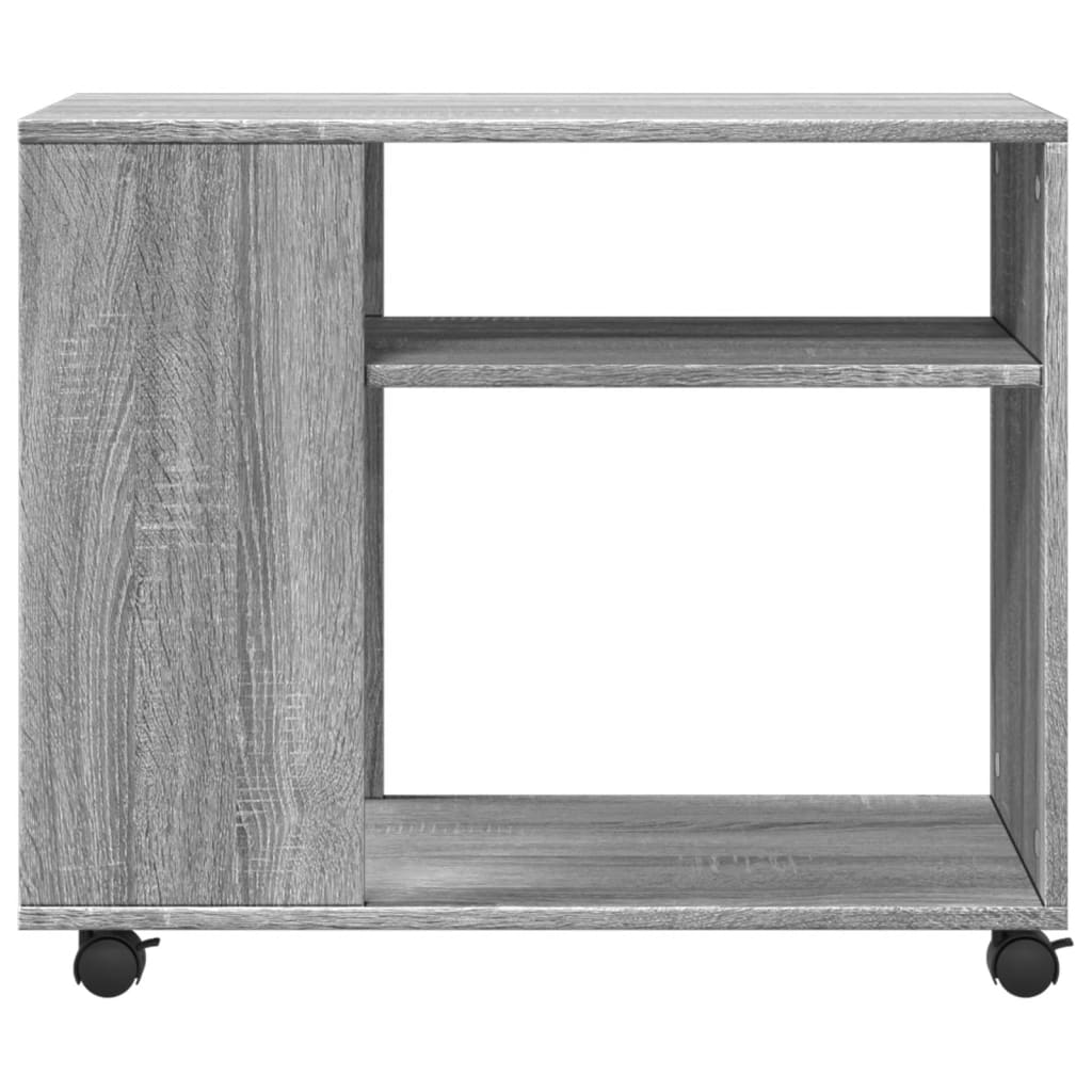 Sidebord Med Hjul Grå Sonoma 70X35X60 Cm Konstruert Tre