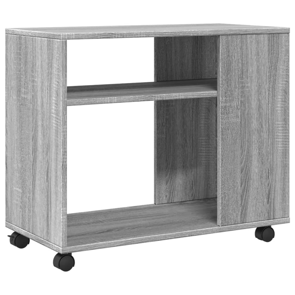 Sidebord Med Hjul Grå Sonoma 70X35X60 Cm Konstruert Tre