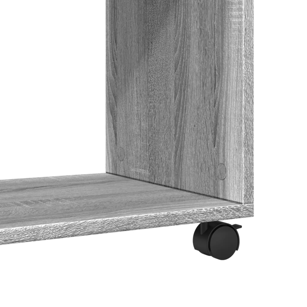 Sidebord Med Hjul Grå Sonoma 70X35X60 Cm Konstruert Tre