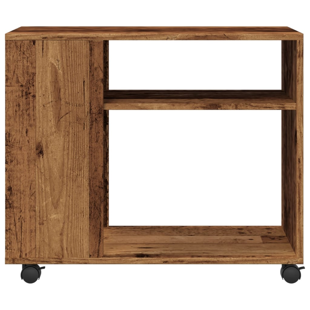 Sidebord Med Hjul Gammelt Tre 70X35X60 Cm Konstruert Tre