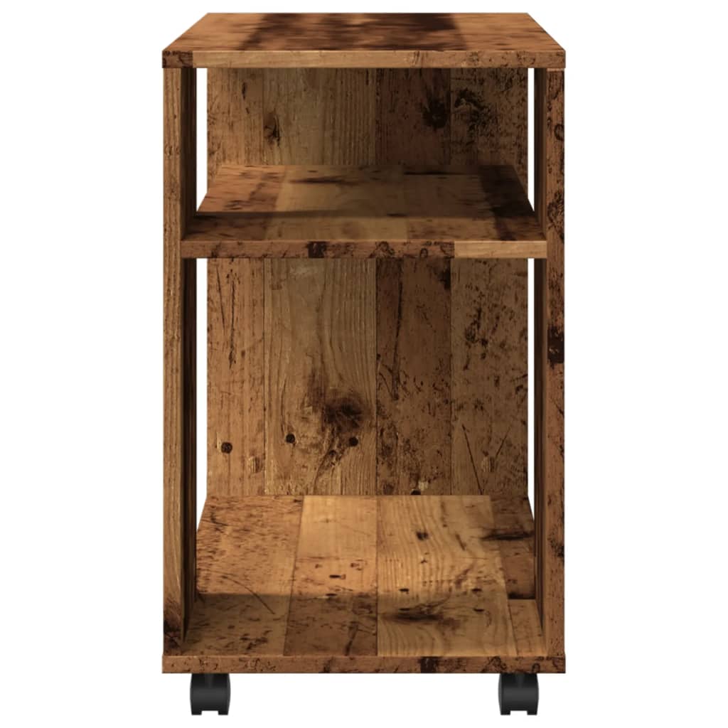 Sidebord Med Hjul Gammelt Tre 70X35X60 Cm Konstruert Tre