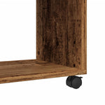 Sidebord Med Hjul Gammelt Tre 70X35X60 Cm Konstruert Tre