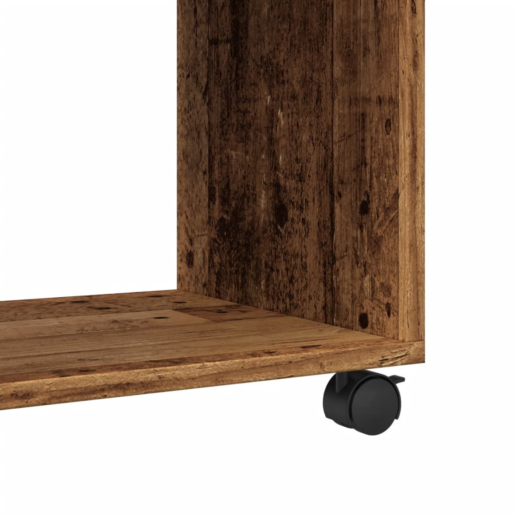 Sidebord Med Hjul Gammelt Tre 70X35X60 Cm Konstruert Tre
