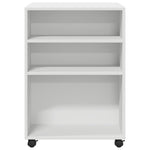 Sidebord Med Hjul Hvit 55X60X78 Cm Konstruert Tre