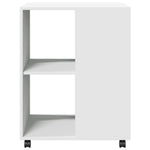 Sidebord Med Hjul Hvit 55X60X78 Cm Konstruert Tre