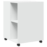 Sidebord Med Hjul Hvit 55X60X78 Cm Konstruert Tre